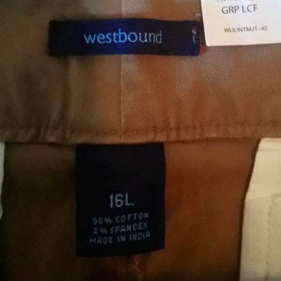 WESTBOUND Size 16L NWT Khaki Pants - Bi Stretch Fabric Career/Casual Wear - Picture 5 of 6